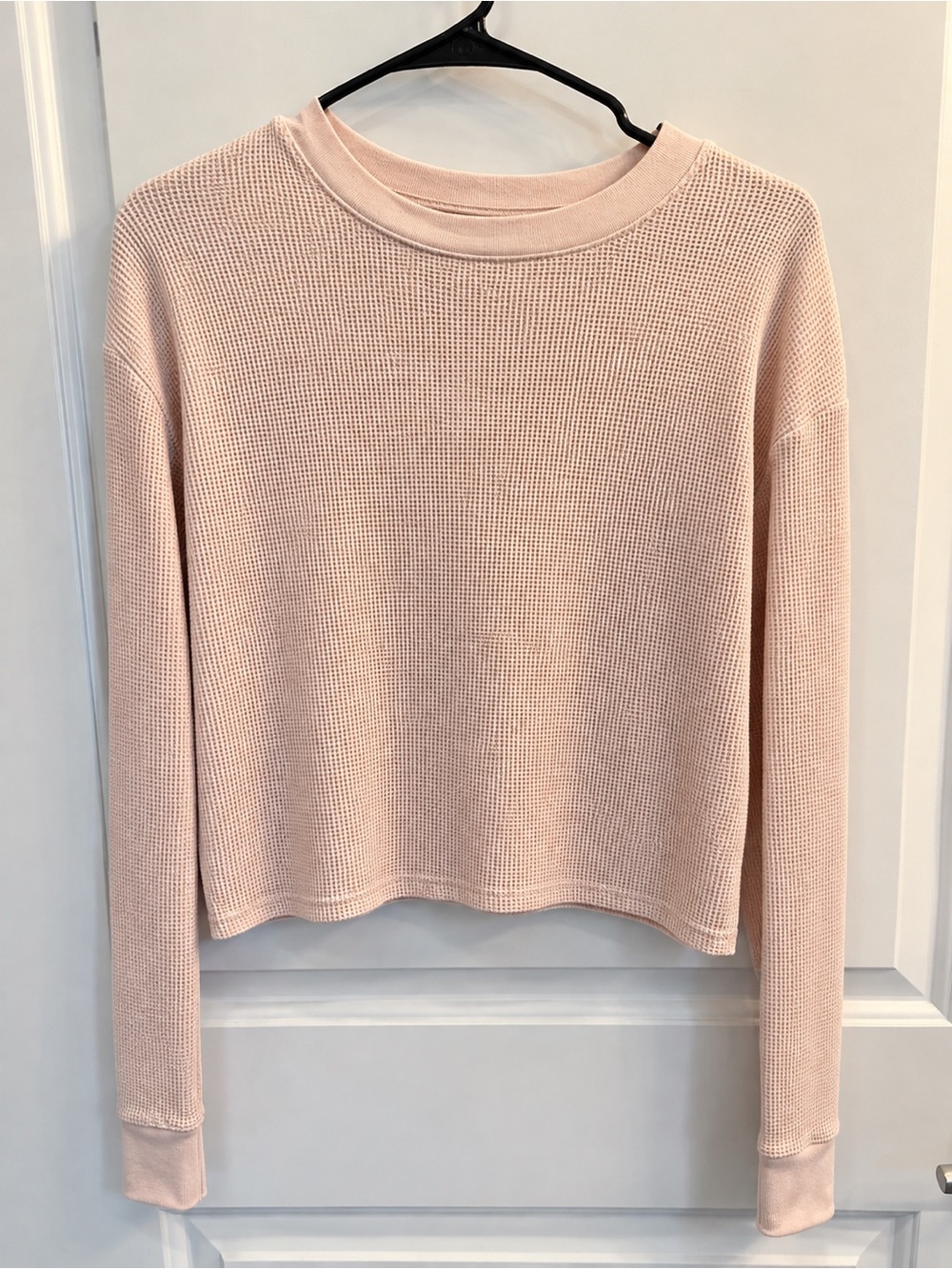 wild fable Light Pink Waffle-Knit Long Sleeve Top